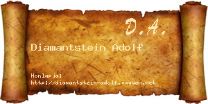 Diamantstein Adolf névjegykártya